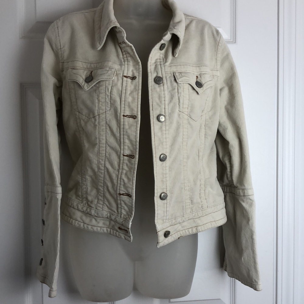 Billy Blues Micro Corduroy Trucker Jacket Button Down Bell Sleeve Size M